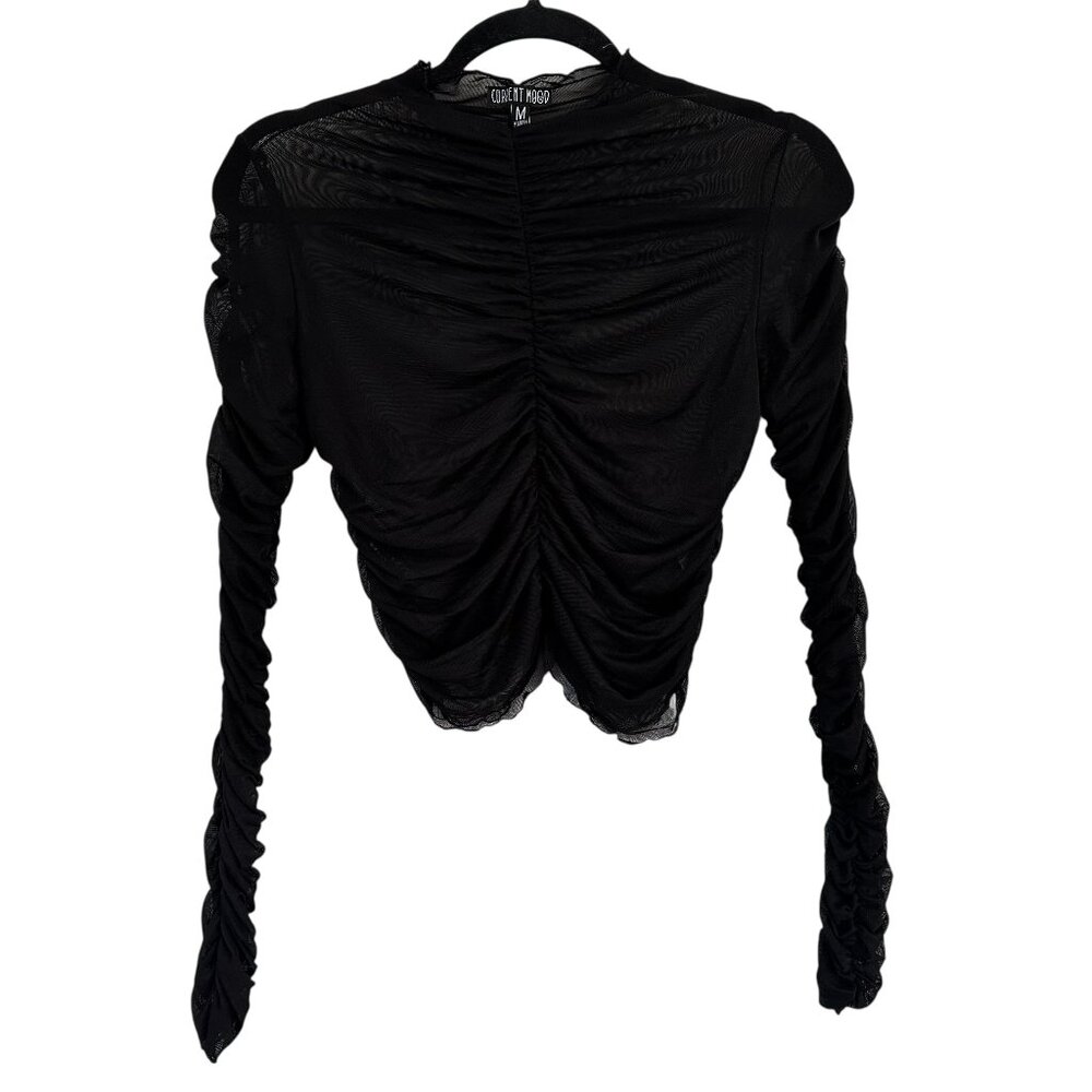 Dolls Kill Current Mood The Mosh Pit Ruched Mesh Crop Top Medium